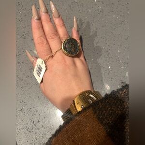 Gold and Black Medallion Ring